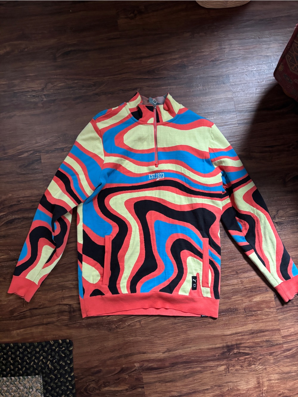 Puma Men’s S Lava Tiger 1/2 Zip Mock Neck Pullover Sweater